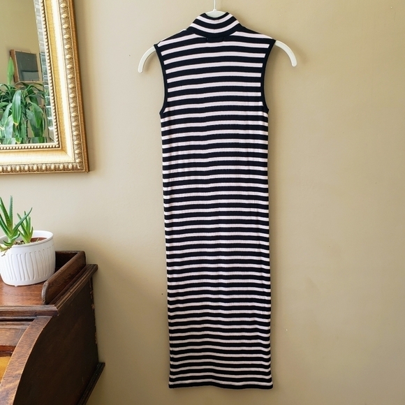 ATM Anthony Thomas Melillo Sleeveless Striped Mock Neck Ribbed Knit Dress XS - Picture 6 of 9